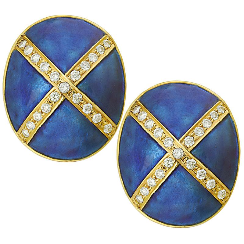 Earrings-Diamond (Enamel)