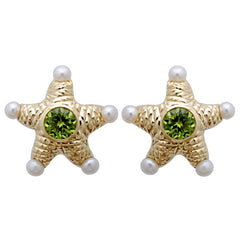 Earrings-Peridot and Pearl