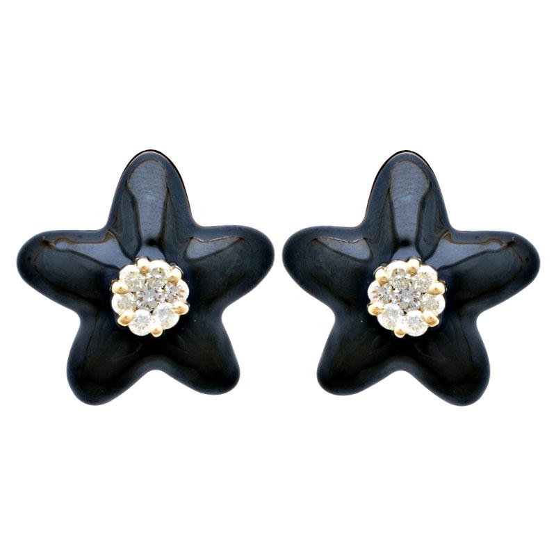 Earrings-Diamond (Enamel)