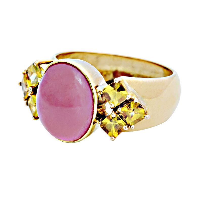 Ring-Rubellite and Yellow Sapphire