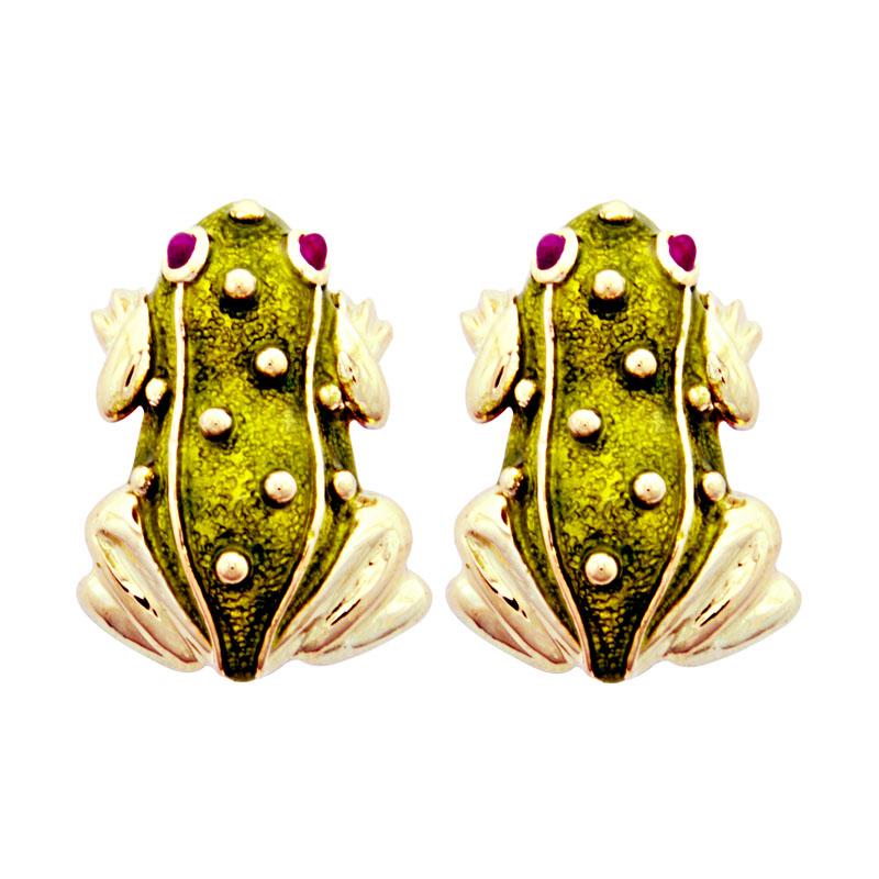 Earrings-Ruby (Enamel)