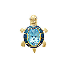 Brooch-Blue Topaz and Diamond (Enamel)