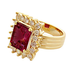 Ring-Rubellite and Diamond