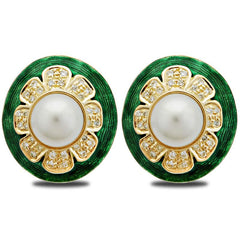 Earrings-South Sea Pearl and Diamond (Enamel)