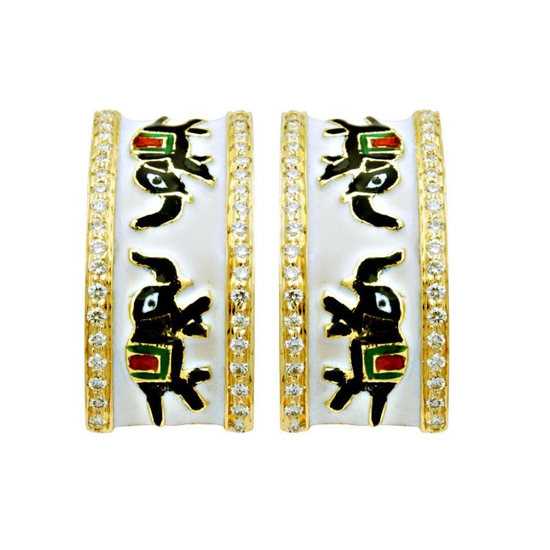 Earrings-Diamond (Enamel)