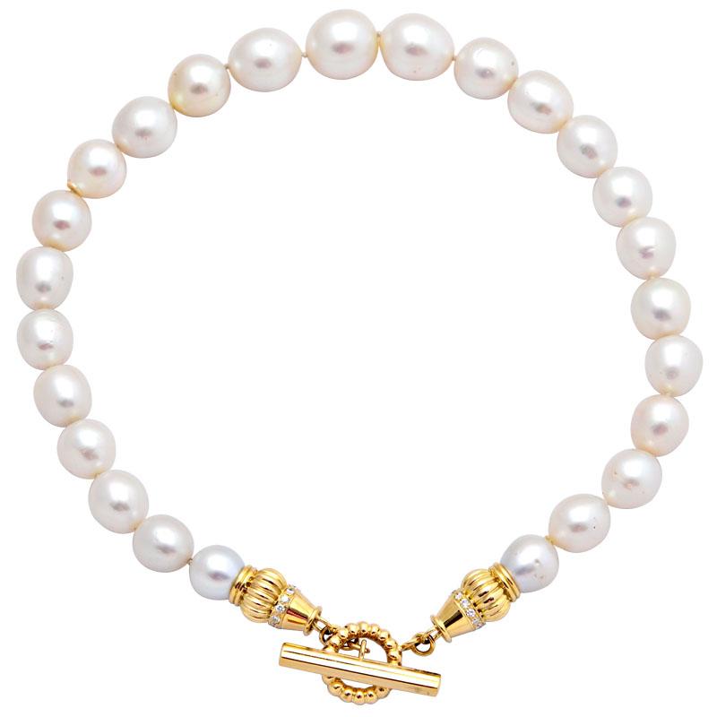 Toggle Neck-Beads-South Sea Pearl and Diamond
