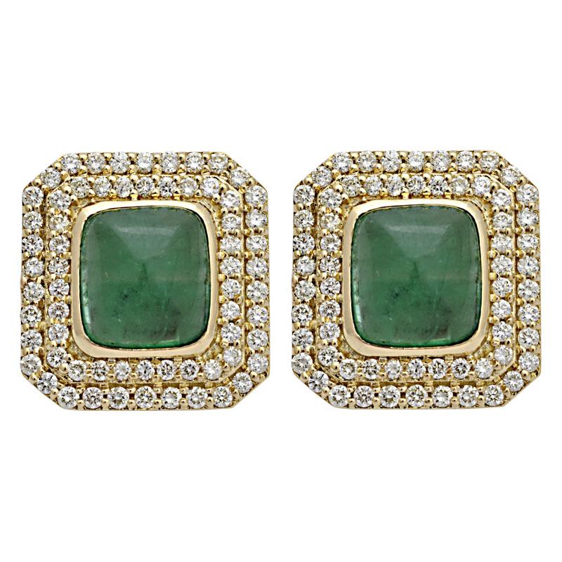 Earrings-Emerald and Diamond