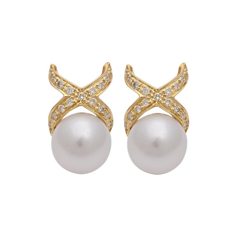 Earrings-South Sea Pearl and Diamond