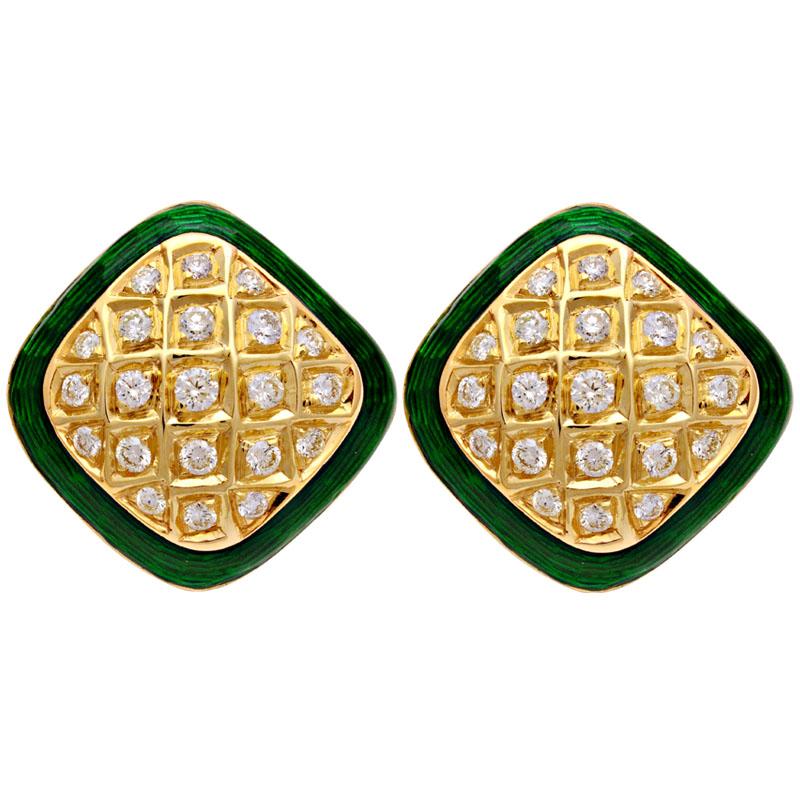 Earrings-Diamond (Enamel)