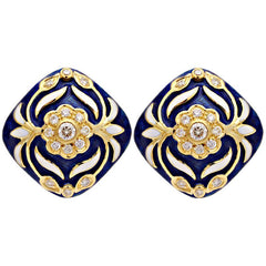 Earrings-Diamond (Enamel)