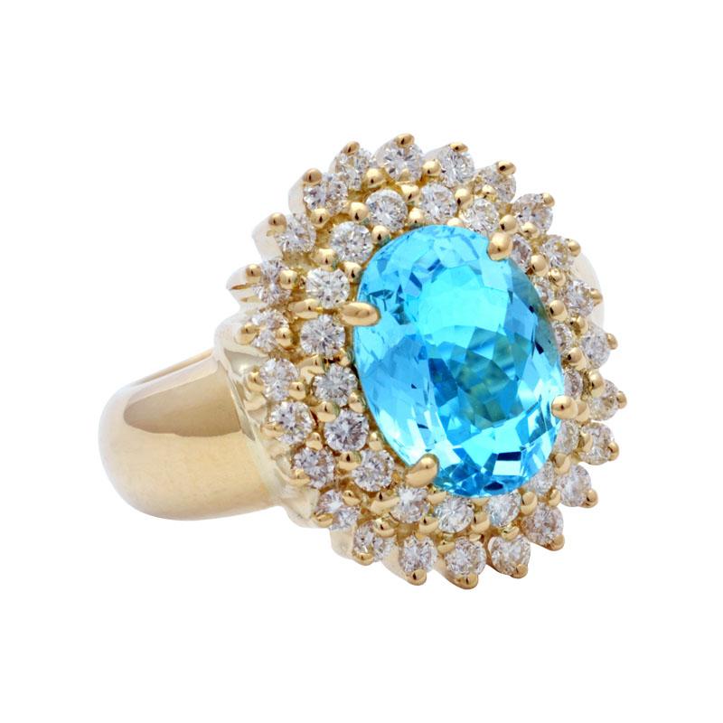 Ring-Aquamarine and Diamond