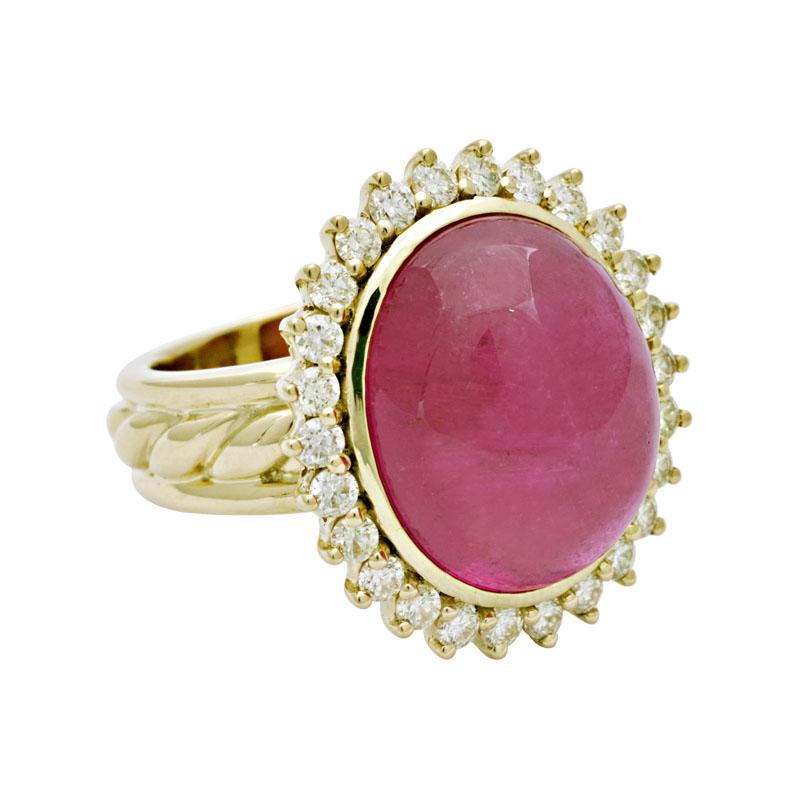 Ring-Rubellite and Diamond