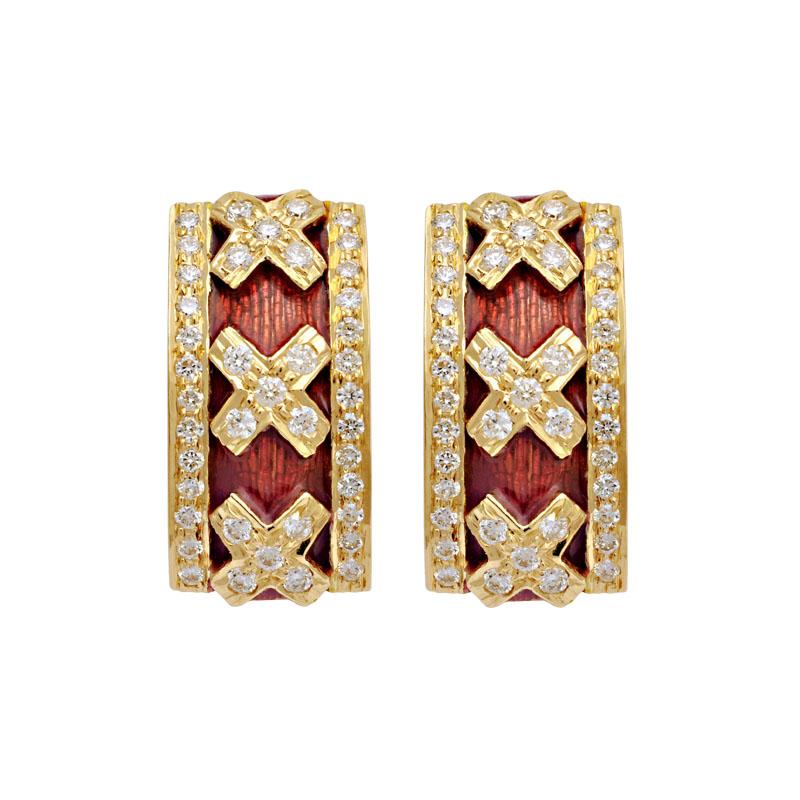 Earrings-Diamond (Enamel)