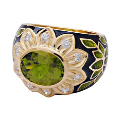 Ring-Peridot and Diamond (Enamel)