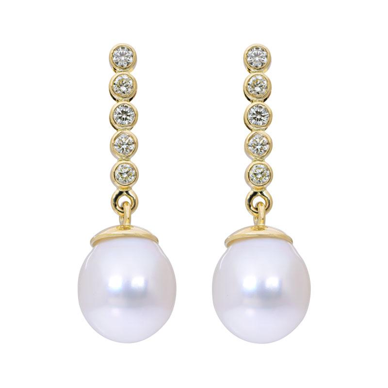 Earrings-South Sea Pearl and Diamond