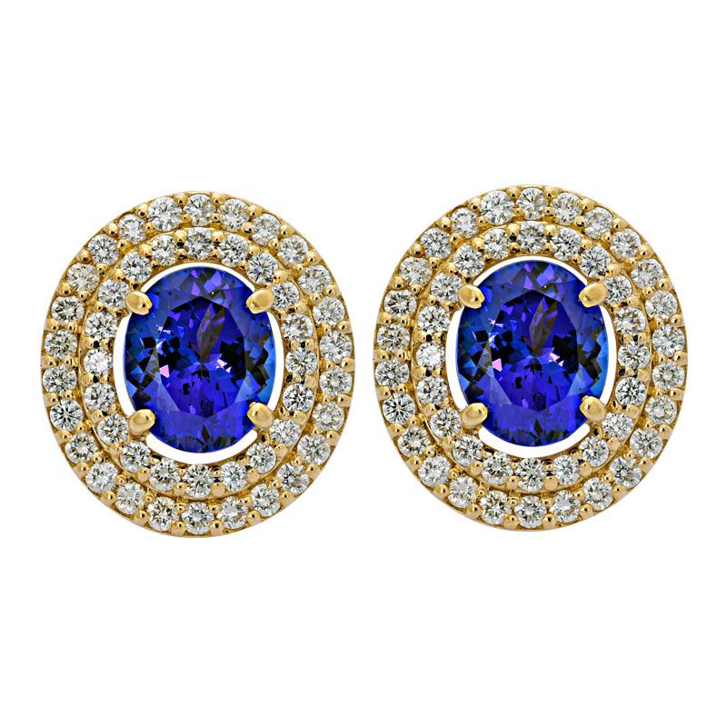 Earrings- Tanzanite and Diamond