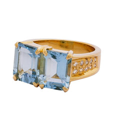 Ring- Aquamarine and Diamond