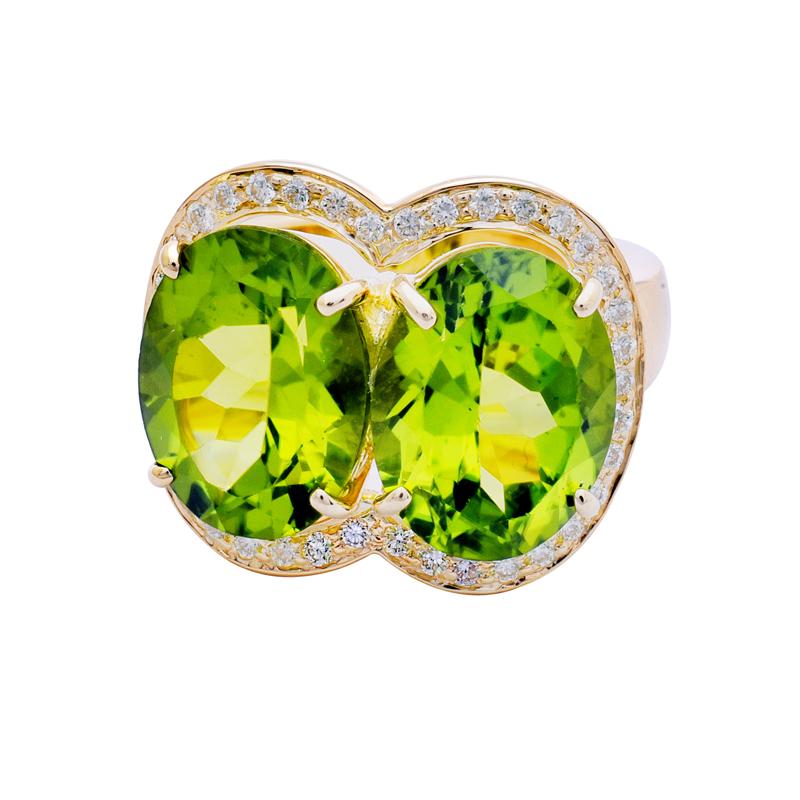 Ring- Peridot and Diamond