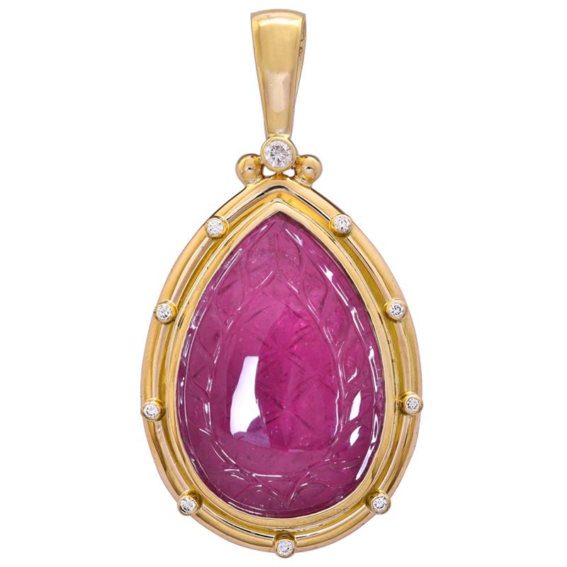 Pendant- Rubellite and Diamond