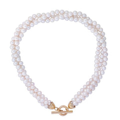 Neckbeads- Pearl Beads with Diamond Toggle