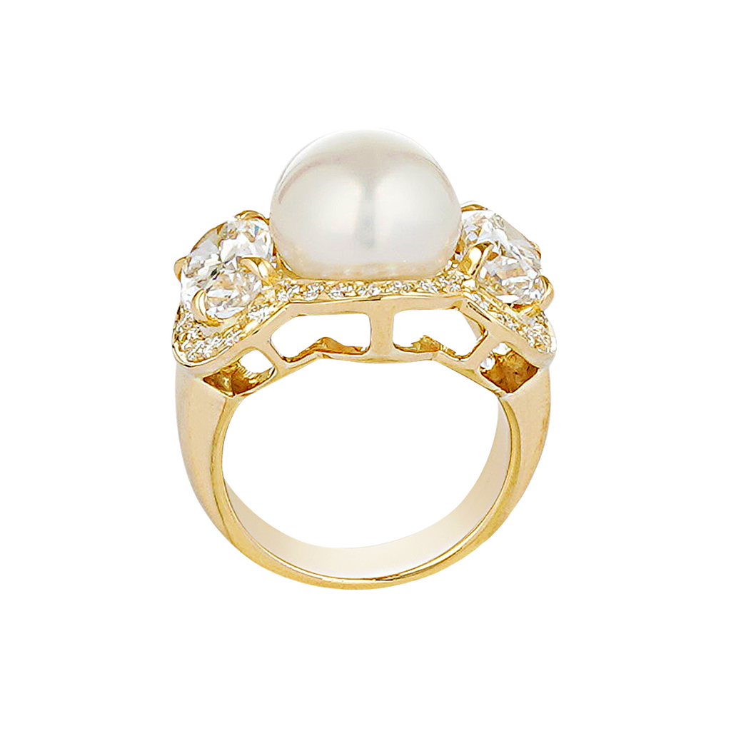 Ring - South Sea Pearl And Cubic Zirconia