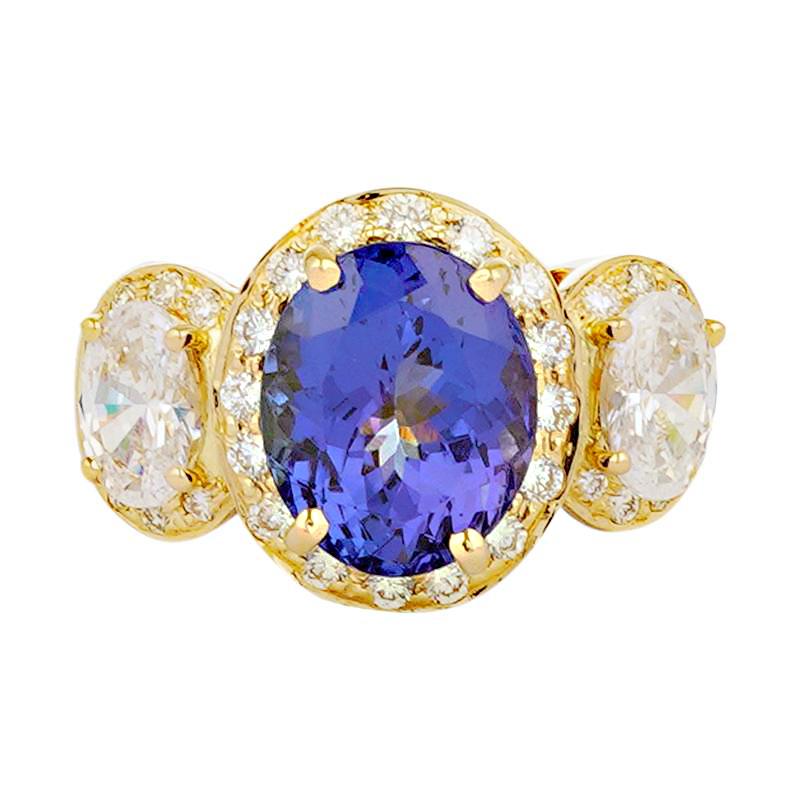 Ring - Tanzanite, Crystal and Diamond