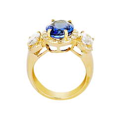 Ring - Tanzanite, Crystal and Diamond