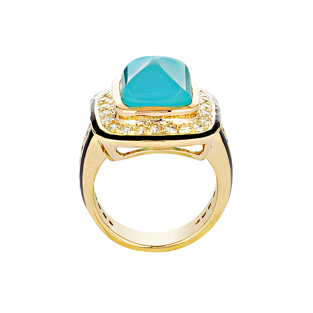 Ring - Chalcedony and Diamond