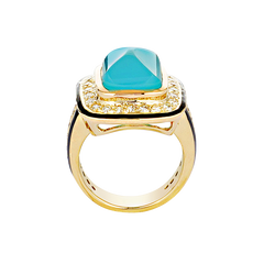 Ring - Chalcedony and Diamond