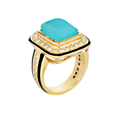 Ring - Chalcedony and Diamond