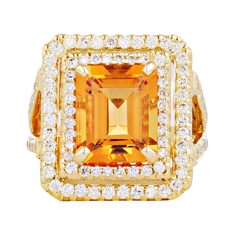 Ring - Citrine and Diamond