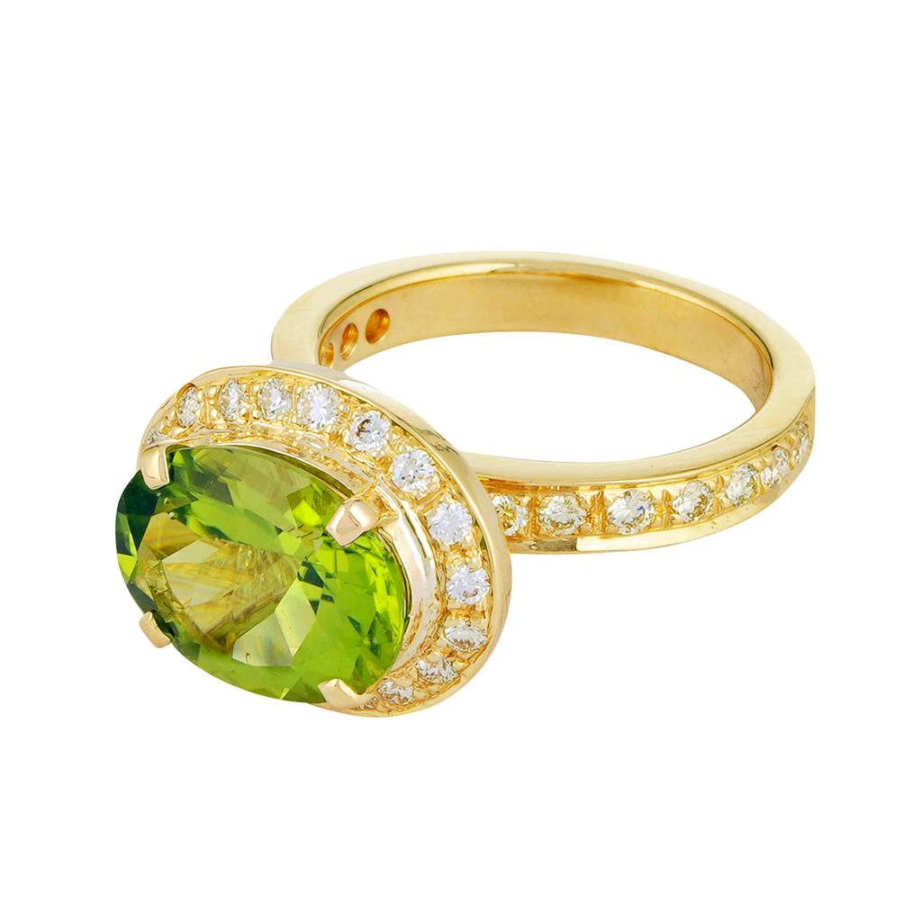 Ring - Peridot and Diamond