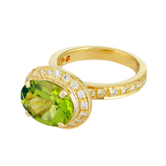 Ring - Peridot and Diamond